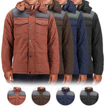 Men&#39;s Heavyweight Water And Wind Resistant Removable Hood Insulated Jacket - £26.48 GBP+