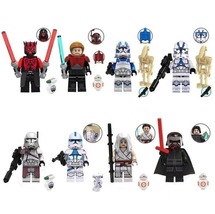 8pcs Star Wars Commander Bacara 501st Legion Rey Obi-Wan Darth Maul Minifigures - £29.26 GBP