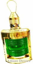 Shinny Brass Green Glass Oil Lantern Maritime Nautical Ship Oil Lamp ,..,. - £51.62 GBP