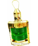 Shinny Brass Green Glass Oil Lantern Maritime Nautical Ship Oil Lamp ,..,. - £51.02 GBP