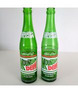 Set of 2 Vintage Mountain Dew Ya-hooo! ACL 10oz Green Glass Soda Bottles... - €21,46 EUR