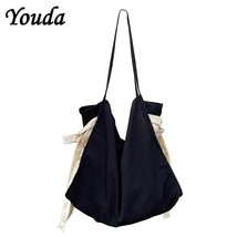 Youda Women Canvas Tote Bag Eco Shopping Pack Polyester Large Capacity Bow  Bags - £100.90 GBP