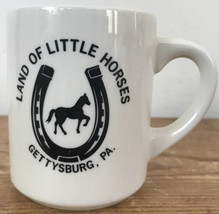 Vintage Land Of Little Horses Horse Shoe Gettysburg PA Souvenir Coffee Mug - £19.65 GBP