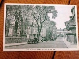 Antique Culpeper Street Warrenton Virginia VA B&amp;W Photograph Postcard Un... - £19.60 GBP
