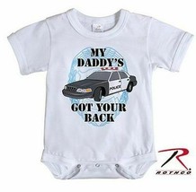 3-6 month Baby Infant One Piece POLICE CAR Cop Daddys Got Your Back Roth... - £9.43 GBP
