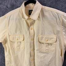 Cabelas Button Up Shirt Mens Extra Large Tall Yellow Outdoors Work Safar... - $12.63