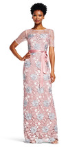 Adrianna Papell Quartz Multi Embroidered Lace Dress with Short Sleeves  14  $279 - £140.17 GBP