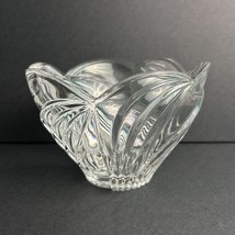 Lenox Arctic Bloom Clear Crystal Bowl Cut Swirl Design Scalloped Edge Germany - £13.18 GBP