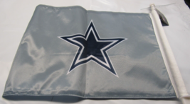 NWT NFL Dallas Cowboys 2-Sided Star Logo Gray Car Window Flag by Fanmats - $18.99