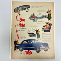 Original Vintage &#39;51 Ford Magazine Ad From Start to Finish - $13.49