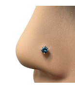 Diamond Nose Stud / 18ct White Gold Blue Nose Pin 0.03 Carats 2.2mm Wide... - £69.48 GBP