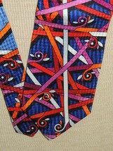 Electric Neckwear Power Ties Neck Tie/Necktie Silk 57&quot;x3.75&quot; blue red ge... - £19.38 GBP