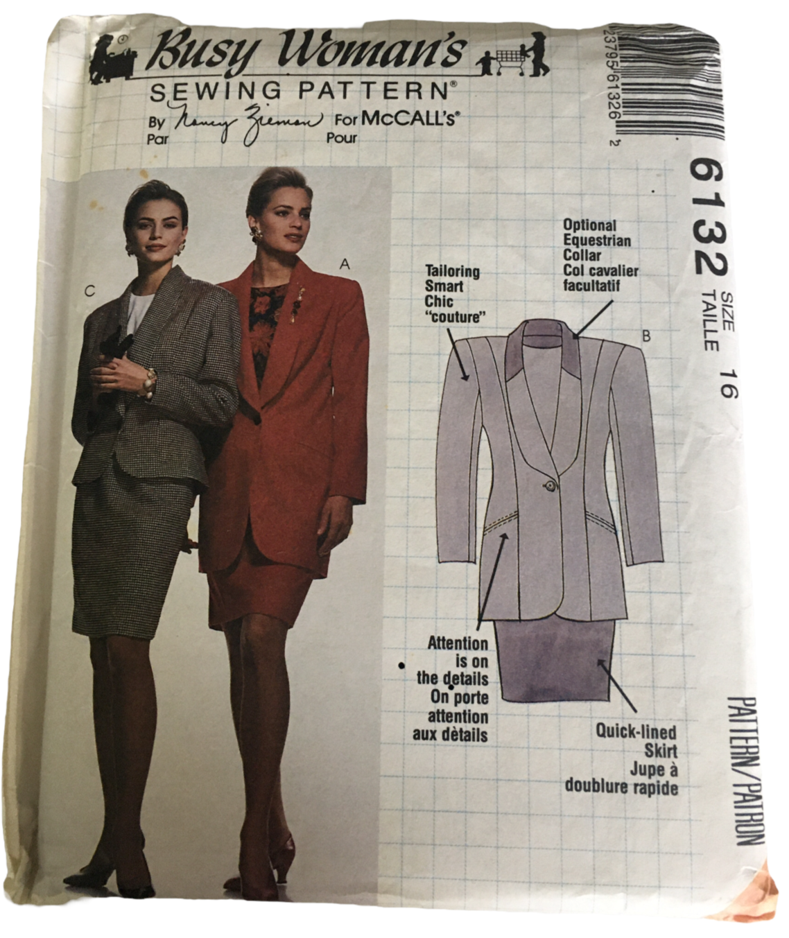 McCalls Sewing Pattern 6132 Busy Woman Work Skirt Suit Set Blazer Jacket UC 16 - $5.99