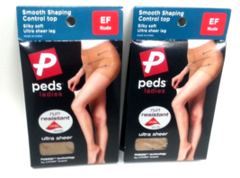 2 Pair Peds Ladies Smooth Shaping Control Top Pantyhose Ultra Sheer Leg ... - $19.79