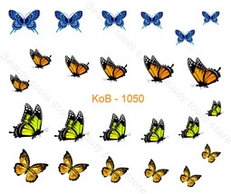 Nail Art Water Transfer Stickers Decal Pretty Butterflies KoB-1050 - £2.26 GBP