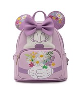 Minnie Mouse Backpack Minnie Holding Flowers Lavender Disney &amp; Loungefly... - £94.42 GBP