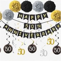 Golden Memories Celebration Set - Sparkling 50th Anniversary Decor Kit with Glit - £35.86 GBP