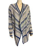 Nic+Zoe  White, Blue, Green Geometric Print Long Sleeve Open Cardigan Si... - €32,52 EUR