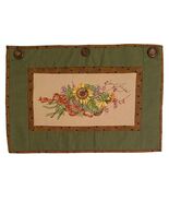 Handmade Cross Stitch Sunflower Bouquet Placemat Green Plaid Autumn Deco... - €12,76 EUR