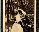 Vtg Postcard 1905 Embossed Faux Wood Border &quot;Mount&quot; Woman Riding Soldier - $7.53