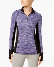 Ideology Women&#39;s Brushed Space-Dyed Half-Zip Top, Small - $21.78