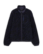 Ps Paul Smith Men&#39;s Regular Fit Zip Front Sherpa Jacket Blue/Black-Large - $149.99