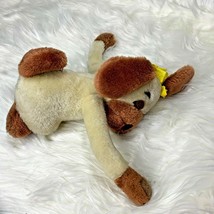 Dakin 1976 Dog Sleeping Laying Plush stuffed Animal Toy Floppy Ear Yellow Bows - $16.83