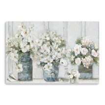 HomeRoots 398913 48 x 32 in. Watercolor Soft Pastel Bouquet Trio Blue Ca... - £170.15 GBP