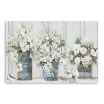 HomeRoots 398913 48 x 32 in. Watercolor Soft Pastel Bouquet Trio Blue Ca... - $212.86