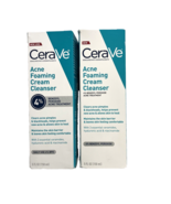 x2 CeraVe Acne Foaming Cream Cleanser Face Wash 10% Benzoyl Peroxide 5 oz - £17.93 GBP