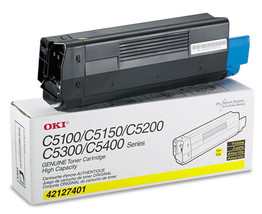 Genuine toner Okidata Oki c5100 c5150 c5200 c5300 c5400 Yellow 42127401 new - £77.08 GBP