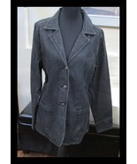 St. John&#39;s Bay Ladies Black Denim Jacket Size M - $462.19 MXN