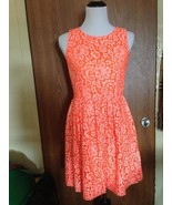 MADEWELL Neon Orange Lace Floral Design Cotton Blend Sleeveless Dress SZ 4 - $727.66 MXN