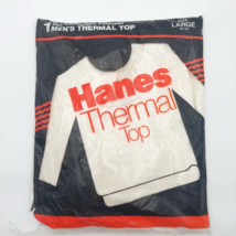 Vtg Hanes Thermal Long Sleeve Shirt Long Johns Mens L 42-44 Made in USA 1986 - £22.54 GBP