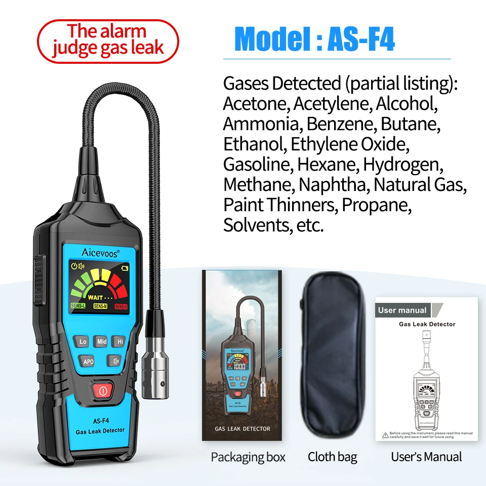 Aicevoos Combustible Gas Leak Flammable Gas Methane  Gas Tester Sound Li... - $1,984.69 MXN