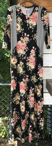 Vtg Lime Turquoise Atomic Floral Wm Sz 14 Maxi Dress Casual Modest Pearl... - $47.02