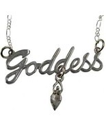 Goddess necklace Pewter. 16&quot; Figaro chain. 1 3/4&quot; x 1 1/4&quot; - £15.17 GBP