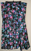 New Womens Woman Within Black W/ Floral Pull On Full Skirt W/ Pockets Size 2X - £25.91 GBP