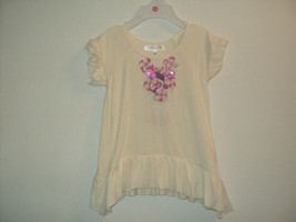 NEW Gymboree Baby Sara Tunic Top Size 18 Mos Cream, Pink Flower Appliques N1744 - £13.35 GBP