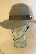 Brixton Grey Gray Felt Wool Hat with Ribbon Bow &amp; Logo Metal Sz 7/Small - $49.95