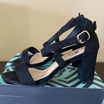 Trary Women's Ankle Strap Chunky Heels  Shoes Black - $16.14