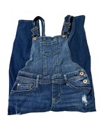 Abercrombie Kids Denim Overalls 9/10 Blue Distressed Adjustable Straps - $272.57 MXN