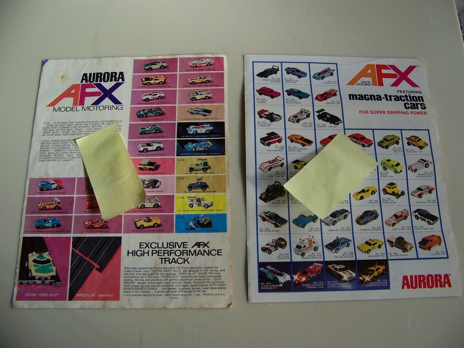 Original AFX Magna-traction T-jet G-plus  full color flyers catalogs - $24.95
