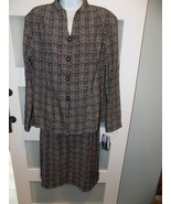 Sheri Martin New York Black &amp; Tan Skirt Suit Size 14 Women&#39;s NEW - $72.38 CAD