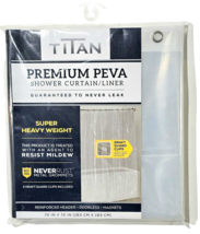 Titan Premium Peva Shower Curtain Liner Never Leak Super Heavy Clear 72x72 In - £24.31 GBP