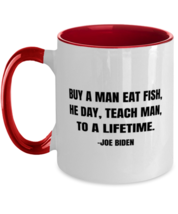 Joe Biden Funny Mugs Buy A Man Eat Fish Red-2T-Mug  - £14.47 GBP