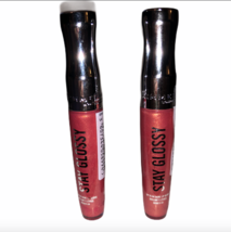 Lot of 2 New Sealed Rimmel Stay Glossy Lip Gloss All Day Seduction #640 - £11.78 GBP
