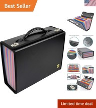 Durable Accordion File Organizer with 24 Colorful Pockets for Document S... - $840.68 MXN