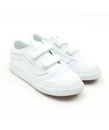 VANS Little Kids White Low Top Sneakers Toddler Size 9.5 Hook &amp; Loop Clo... - £15.56 GBP