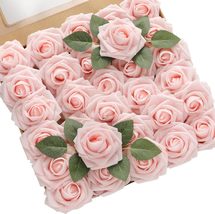 DerBlue 60pcs Artificial Roses Flowers Real Looking Fake Roses Artificial Foam - £14.94 GBP